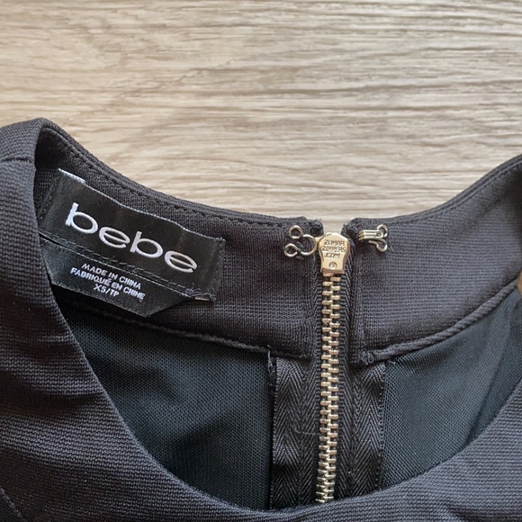 Bebe Black 2 piece matching mesh crop top and bodycon skirt XS - Picture 6 of 7